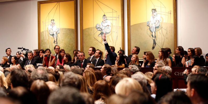 The Salesroom At Christie's During The Auction Of Bacon's 
